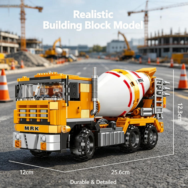 Technical Crane Truck Excavator Blocks - Technical Heavy Machinery Building Blocks, MOC