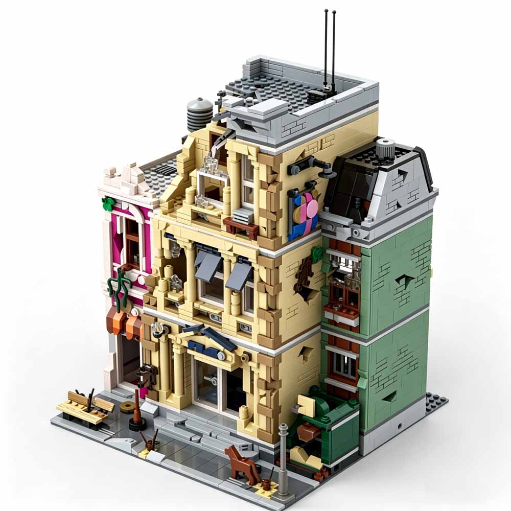 Creative Doomsday Police Stati - đánh giá và giá Moc Modular Building Street View Bricks