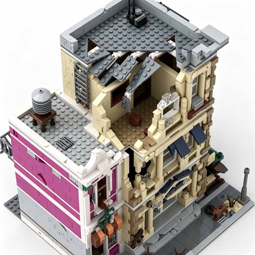 Creative Doomsday Police Stati - đánh giá và giá Moc Modular Building Street View Bricks