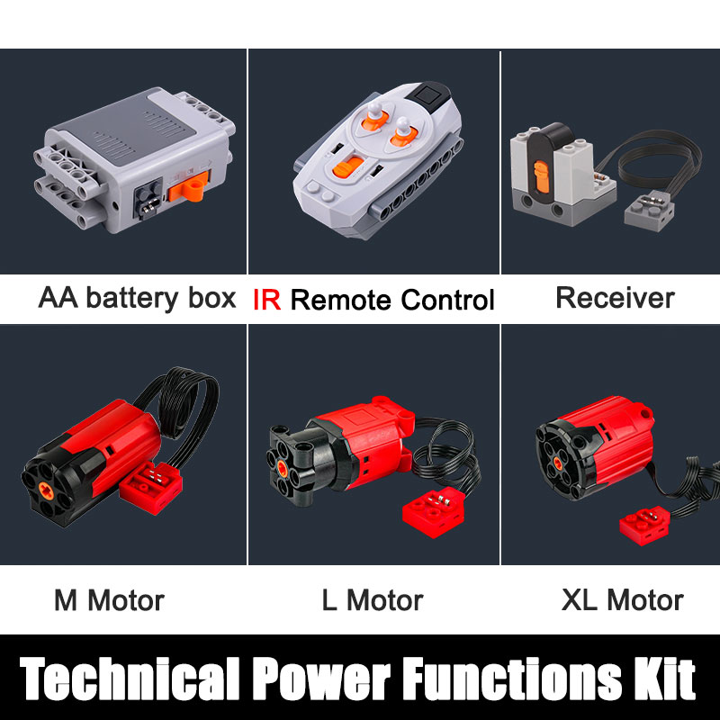 MOC M/L/XL/Servo Motor 88003 T - đánh giá và giá Power Functions Motor Battery Box Remote