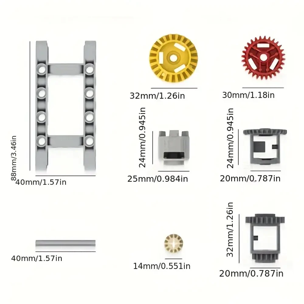 45PCS MOC Versatile Differenti - đánh giá và giá Technic Differential Gear Axle Frame